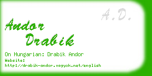andor drabik business card